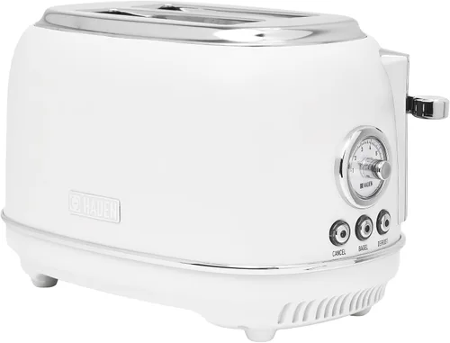 Vista 7 de Haden Chelsea - Tostadora de ranura ancha de 2 rebanadas con control de tostado ajustable, gris y cromado