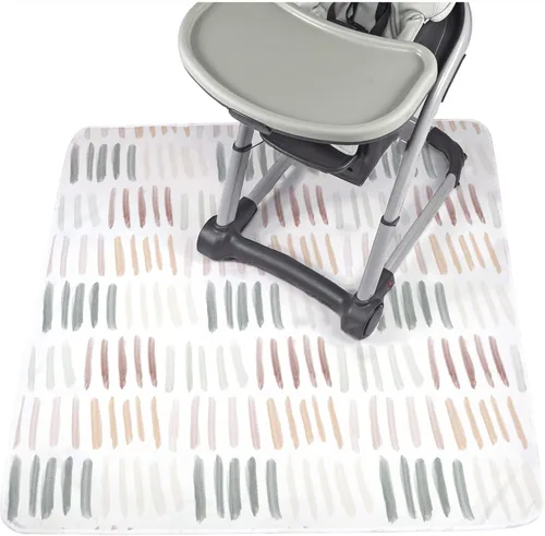 Vista 11 de JumpOff Jo - Tapete grande para salpicar debajo de la silla alta, asiento elevador, mesa, atrapa alimentos - Protege el suelo y la alfombra de Negro