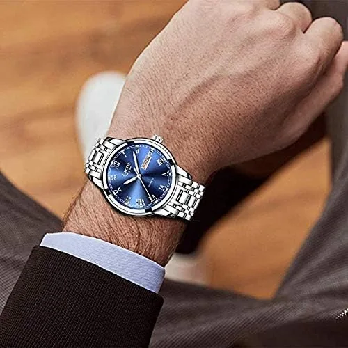 Vista 6 de LIGE Relojes para hombre, casual, de cuero, analógico, de cuarzo, para hombre, negro, Fahison, reloj de pulsera para hombre, reloj deportivo