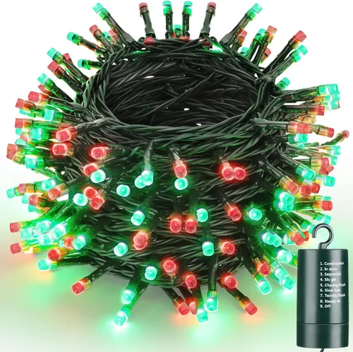 Vista 16 de Joomer Luces de Navidad a pilas, 66 pies, 200 LED, 8 modos y temporizador Blanco cálido