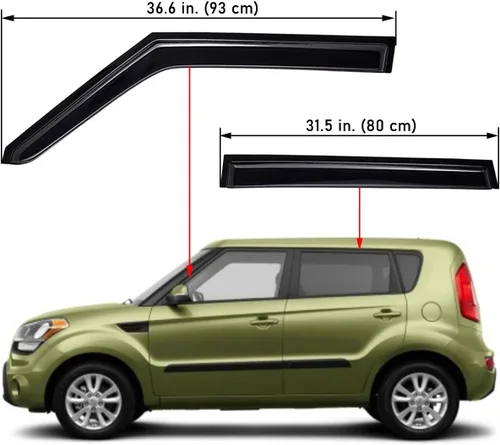 Vista 2 de Lightronic - Visera de ventana de ventilación automática extra duradera para montaje exterior, compatible con Kia Soul 2010-2013, protección UV