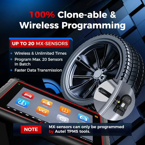 Vista 4 de Autel Juego de 4 sensores TPMS, sensor MX TPMS de 315 MHz + 433 MHz, sensor de presión de neumáticos MaxiTPMS, sensor de neumáticos a presión de 1