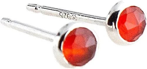 Vista 107 de Aretes pequeños de plata de ley para cartílago, tragus, hélix, múltiples piercings hipoalergénicos, piedra natal para mujer, juego de bisel
