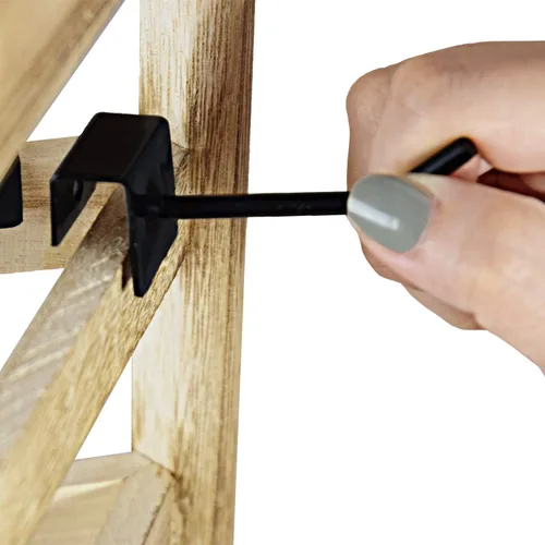 Vista 8 de Ikee Design Estante de exhibición de madera para joyas con 20 ganchos, soporte de exhibición con ganchos, torre de joyería para tarjetas
