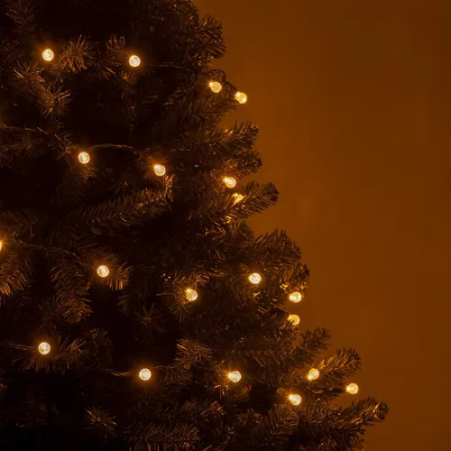 Vista 4 de Wintergreen Lighting Guirnalda de luces LED color frambuesa de 24 pies, color dorado