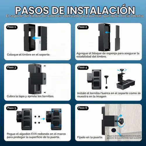 Vista 6 de Soporte Antirrobo para Timbre de Video Compatible con Timbre Inalámbrico Ring/Blink 1/2/3/3 Plus/4/Versión 2023, No Obstruye el Sensor de Movimiento