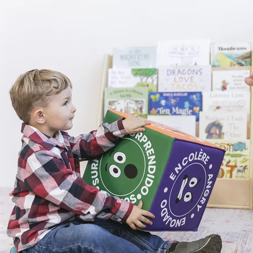 Vista 9 de ECR4Kids SoftZone - Cubo de actividades trilingüe con espejo, juguete sensorial, surtido
