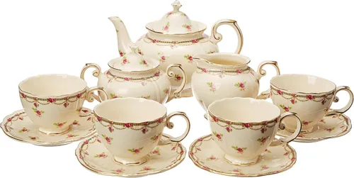 Vista 9 de Juego de té de 11 piezas de porcelana clásica Gracie China, Azul