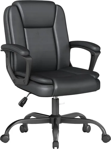 Vista 24 de Silla de oficina ejecutiva, cómodas sillas ergonómicas de escritorio para computadora con reposabrazos abatibles, soporte lumbar, respaldo alto