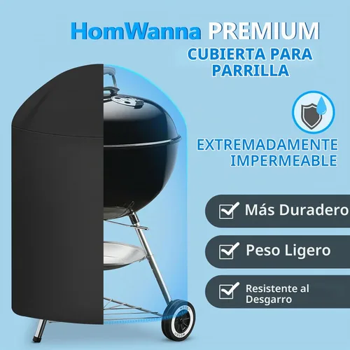 Vista 3 de Funda para Parrilla Kettle de 22 Pulgadas - Funda Superior para Parrilla de Carbón para Parrilla Weber Kettle - Fundas de Barbacoa al Aire Libre