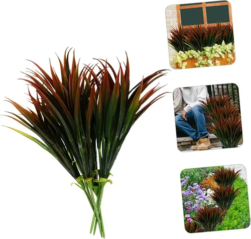 Vista 3 de Decoraciones de boda 6pcs Chlorophytum Arreglos florales de plástico Decoración de boda