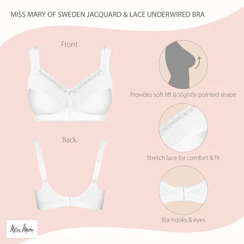 Vista 5 de Miss Mary Of Sweden Diamond - Brasier sin cables de apoyo de copa completa para mujer