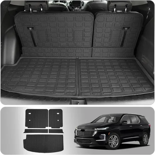 Vista 23 de alfombra de carga para maletero, protector de cubierta de asiento trasero de elastómero termoplástico (alfombra de maletero + alfombra de respaldo)