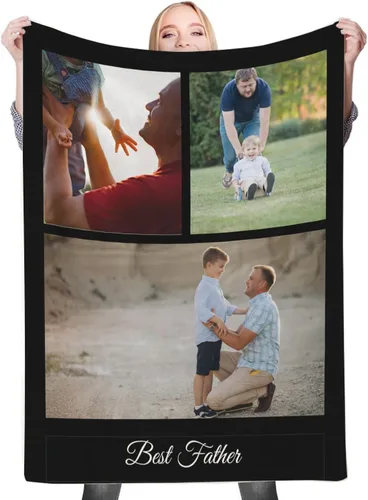 Vista 26 de Regalos de cumpleaños personalizados, manta personalizada con mis propias fotos para mujeres, hombres, mamá, papá