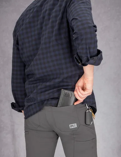 Vista 6 de Timberland PRO Cartera triple RFID de cuero para hombre con ventana de identificación