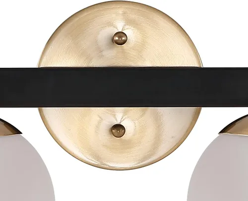 Vista 7 de JONATHAN Y Lámpara de pared LED de 5.75 pulgadas, color latón/negro, 1 luz de globo moderno, pantalla de vidrio esmerilado, lámpara de pared Art