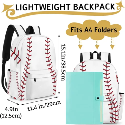 Vista 5 de Mochila para niños y niñas, mochilas infantiles para preescolar, jardín de infantes, escuela primaria, bolsas escolares duraderas, Béisbol, Mochilas