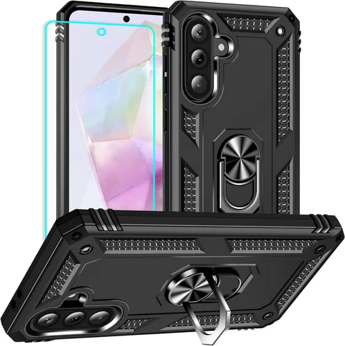 Vista 25 de Yiakeng Funda para Galaxy A32 5G, Samsung A32 5G, fundas protectoras de grado militar con anillo para Samsung Galaxy A32 5G (verde militar)