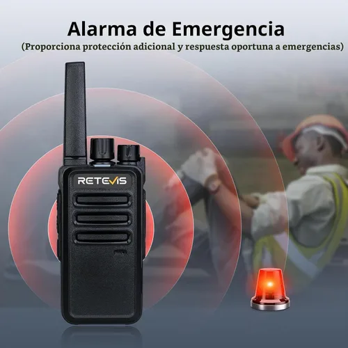 Vista 6 de Retevis Walkie Talkies RT68 de largo alcance con auricular