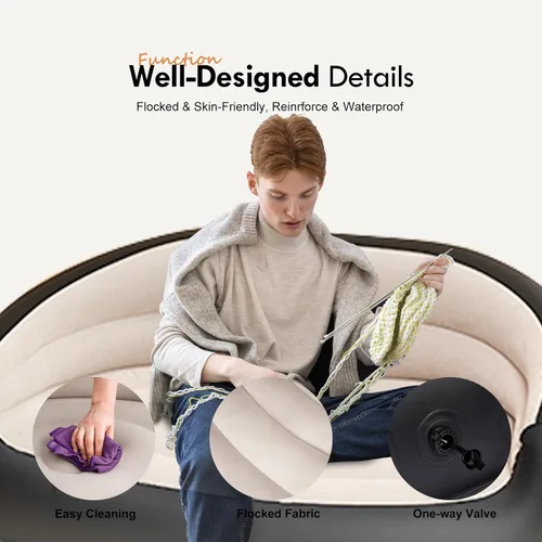Vista 5 de DIMAR GARDEN Sofá Inflable al Aire Libre, Sofás Hinchables para Acampar, Tamaño Doble