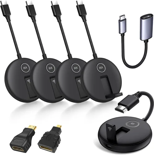 Vista 9 de Kit de transmisor y receptor HDMI inalámbrico. Soporte de extensor inalámbrico HDMI 2.4/5GHz Frequencies for Streaming of Video and Audio from