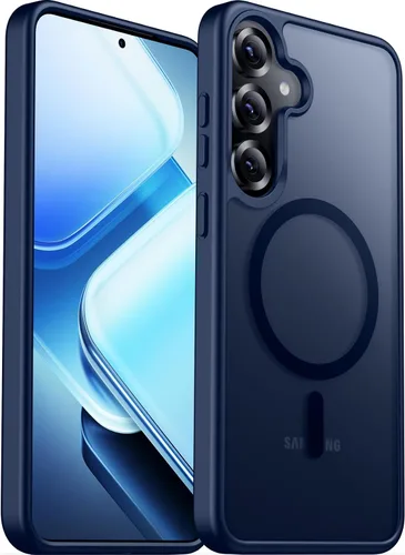 Vista 12 de teloxy Funda magnética para Samsung Galaxy S25, protección contra caídas de grado militar, antihuellas, delgada, a prueba de golpes, duradera