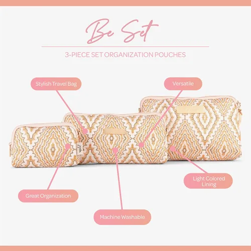 Vista 3 de JuJuBe Be Set - Juego de bolsas de organización, bonito juego de neceser de viaje para mujer, elegante bolso de mano o bolso de mano