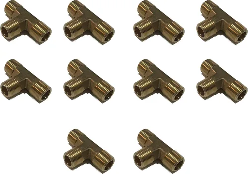 Vista 5 de Forjado todo macho TEE 3/8" NPT combustible/aire/agua/aceite/gas WOG (cantidad 01)