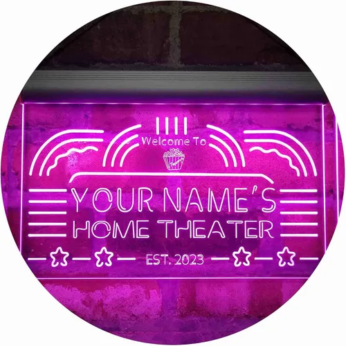 Vista 26 de ADVPRO Letrero de neón LED de un solo color personalizado para cine en casa, decoración de año establecido, 12 x 8.5 pulgadas, st4s32-ph1-tm-b Azul