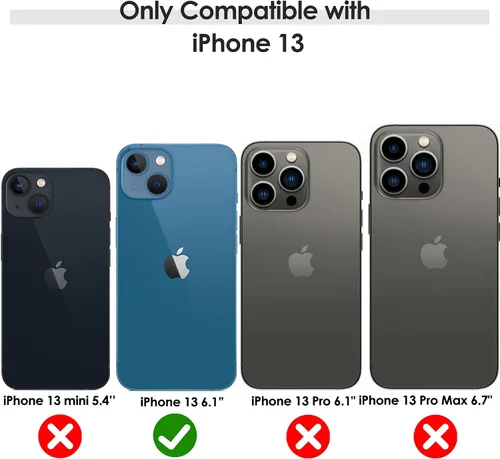 Vista 7 de LOHASIC Funda de piel diseñada para iPhone 13, funda clásica de lujo, suave, antiarañazos, a prueba de golpes, compatible con iPhone 13 de 6.1
