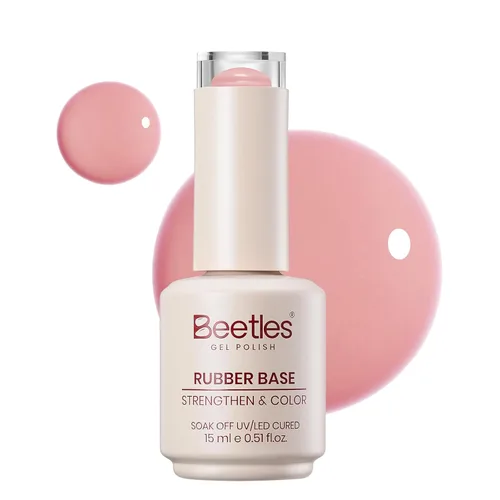 Vista 10 de Beetles - Esmalte de uñas en gel base color nude, 15 ml, base de goma 5 en 1, marrón neutro claro, punta francesa, esmalte de uñas en gel Base