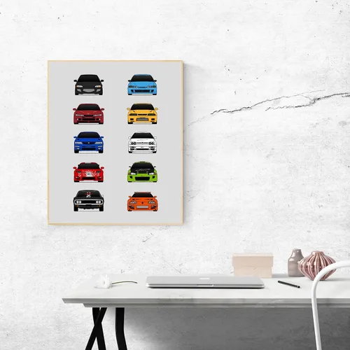 Vista 6 de Custom Car Posters Póster hecho a mano compatible con Fast and the Furious y la impresión de Best Cars Dominic Toretto Brian O'Connor – 8 x 10