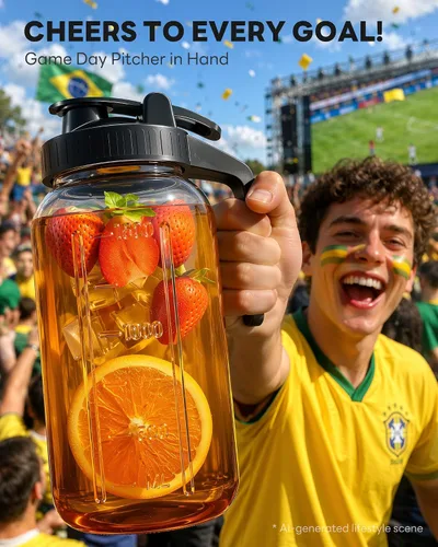 Vista 2 de Jarra Mason Jar de 64 onzas – Jarra de vidrio hermética y a prueba de fugas con tapa, perfecta para té helado, té solar, cerveza fría, leche