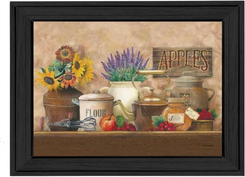 Vista 5 de Trendy Decor4U Arte de pared impreso de cocina antigua, 15 x 11 pulgadas, marrón