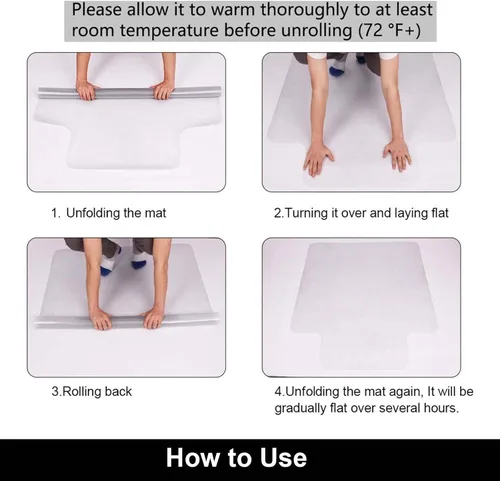 Vista 7 de AiBOB Tapete para silla para suelos de alfombra de pelo bajo, plano sin rizar, 36 x 48 pulgadas, tapetes alfombrados de oficina para sillas