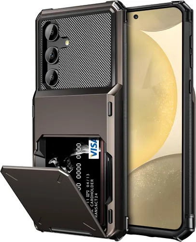 Vista 10 de Vofolen Funda tipo cartera para Samsung Galaxy S24 con soporte para tarjetas, funda protectora de doble capa de 4 tarjetas, resistente a prueba