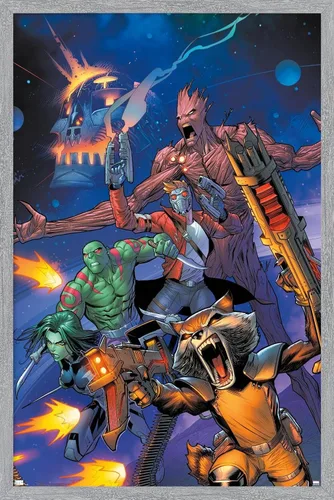 Vista 13 de Trends International Marvel Comics Guardianes de la Galaxia - Póster de pared con gritos grupales, 22.4 pulgadas de largo x 14.7 pulgadas, versión