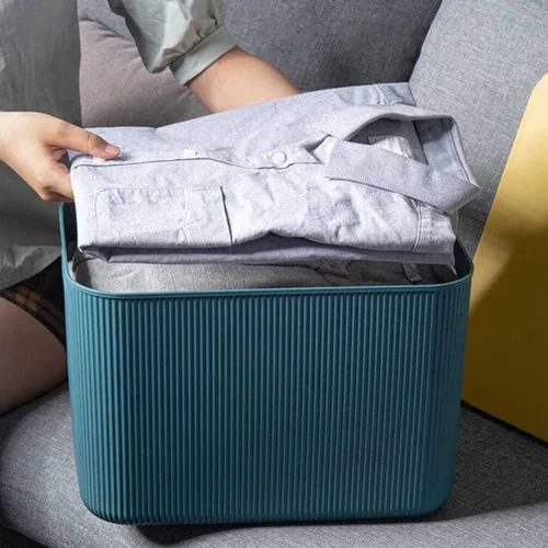 Vista 4 de Garneck 1 caja de almacenamiento de plástico con tapa, elegante organizador para ropa, cosméticos y decoración del hogar más versátil y opción