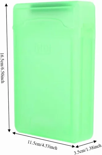 Vista 4 de Caja de protección de disco duro de 3.5 pulgadas, ABS a prueba de golpes, antiestática, para HDD SSD de 3.5 pulgadas, diseño transparente con Verde