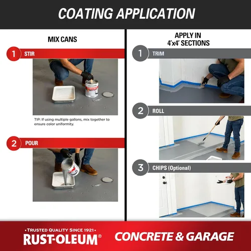 Vista 20 de Rust-Oleum 225359-2PK - Pintura e imprimación para pisos de concreto y garaje, galón, gris armadura satinada, paquete de 2