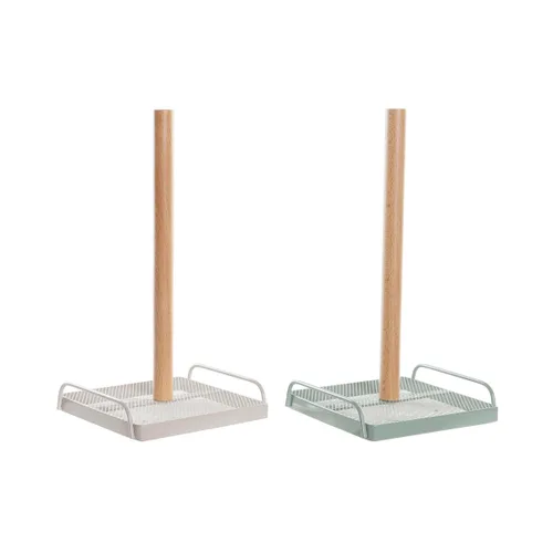 Vista 2 de Portarrollo de Papel de Cocina DKD Home Decor Beige Metal Menta Pino (16 x 15 x 29,5 cm) (2 Unidades)