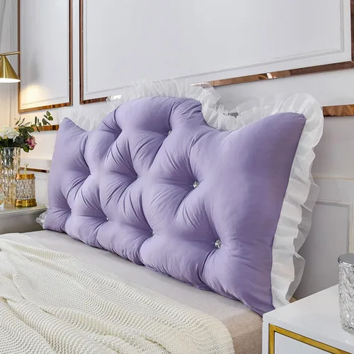 Vista 10 de Almohada de cuña para cabecera de dormitorio, almohada de lectura en casa, soporte de espalda para sentarse en la cama, cojín lumbar de gran