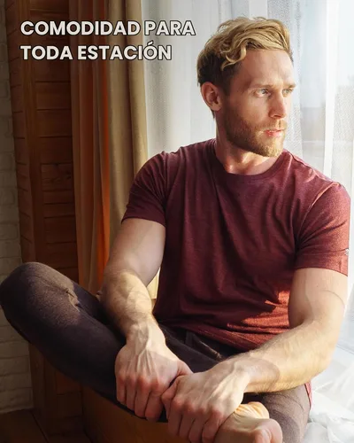 Vista 6 de Camiseta 100% de lana merino para hombre - Camiseta interior de capa base Azul ártico