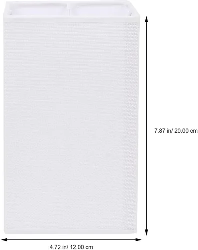 Vista 4 de Garneck Pantalla rectangular de lino, pantalla universal blanca para lámpara de mesa de araña, pantalla de tela rústica (E27)