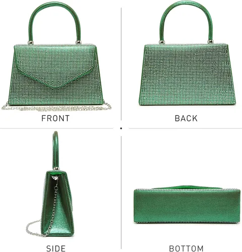 Vista 97 de Dasein Bolso de noche para mujer, embragues de fiesta, bolsos de boda, cóctel, baile de graduación, bolsos con purpurina esmerilada
