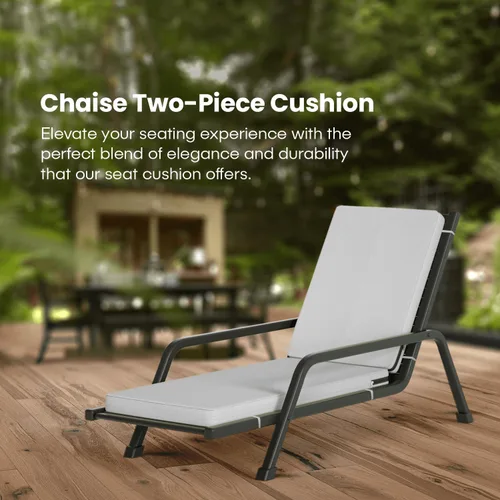 Vista 4 de Chaise Lounge - Cojines para muebles de patio al aire libre Cojines para sillas de patio resistentes al agua de 72 x 21 pulgadas Cojines Gris