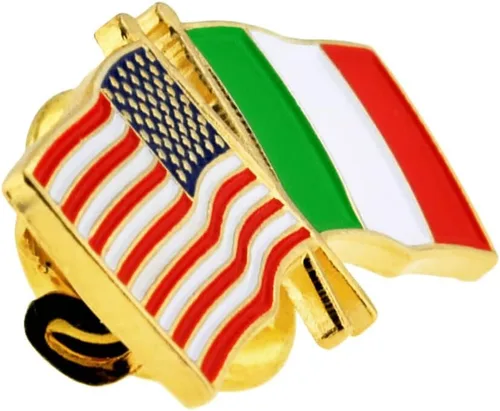 Vista 104 de PinMart Pin de solapa esmaltado con bandera de la amistad cruzada de Estados Unidos y el mundo