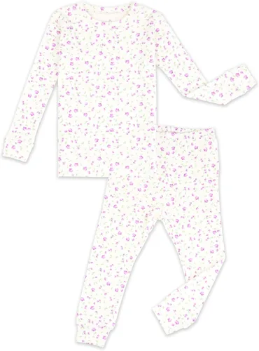 Vista 14 de moimoln 6M-8Y Pijama floral para bebé y niña pequeña, suave, modal, algodón, transpirable, ajustado, manga larga, conjunto de ropa de dormir A_baya