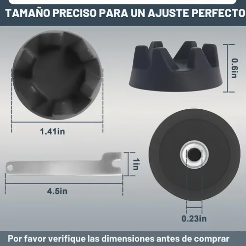 Vista 6 de 9704230 Acoplador de licuadora con llave inglesa, piezas de repuesto compatibles con KitchenAid KSB5WH, KSB5, KSB3 modelos/Reemplaza WP9704230VP
