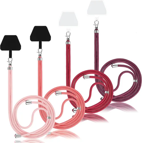 Vista 12 de Weewooday 4 piezas de cordón para teléfono con correa cruzada universal para teléfono celular, cordón para el cuello con parche para mujeres, Negro